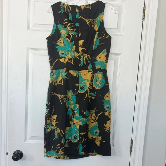 Banana Republic Black and Yellow Floral Midi Dress - Picture 5 of 5